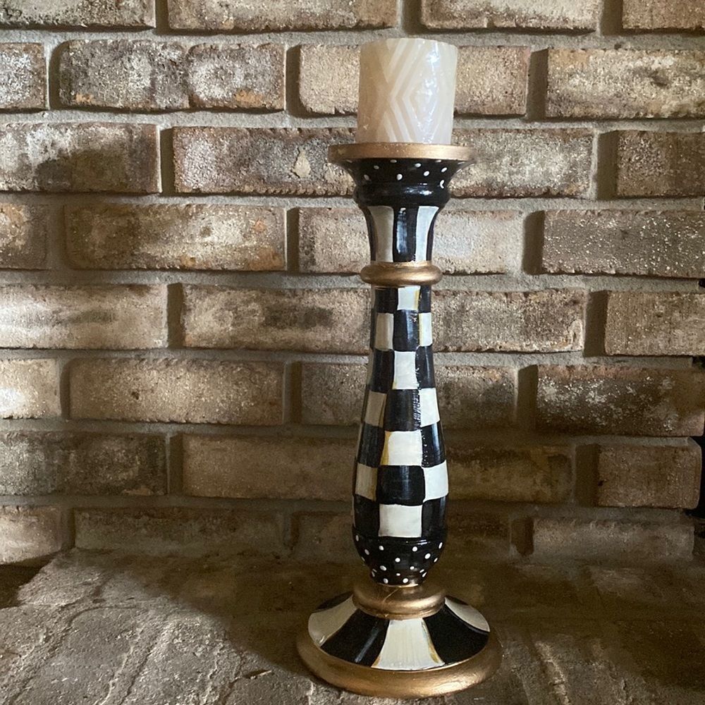 14” Tall Hand Painted Candle Holder